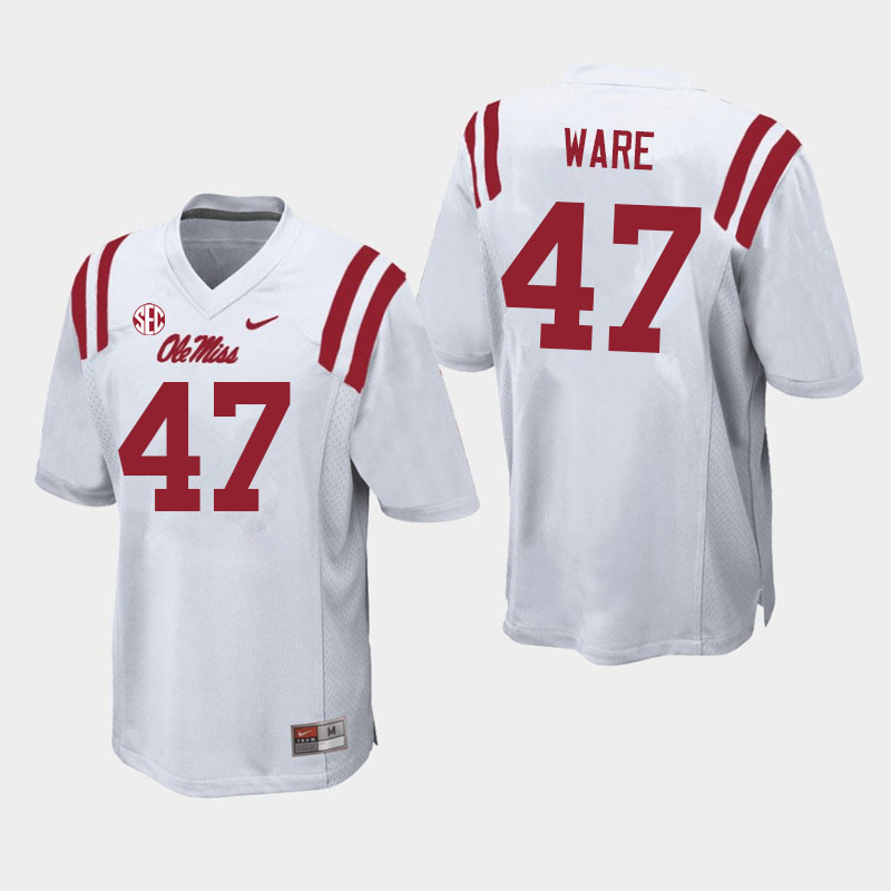 Matt Ware Ole Miss Rebels NCAA Men's White #47 Stitched Limited College Football Jersey SNG4858OM